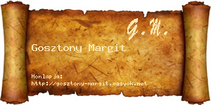 Gosztony Margit névjegykártya